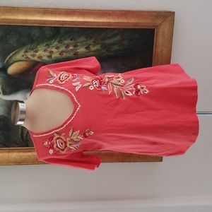 CAITE | Orange Floral Top